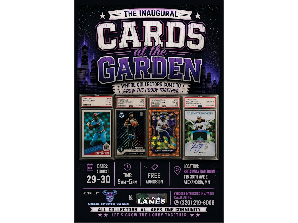 Flyer for Their August 2026 Card Show