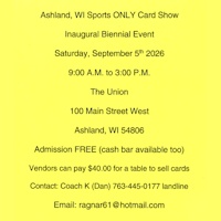 Ashland, WI Sports ONLY Card Show